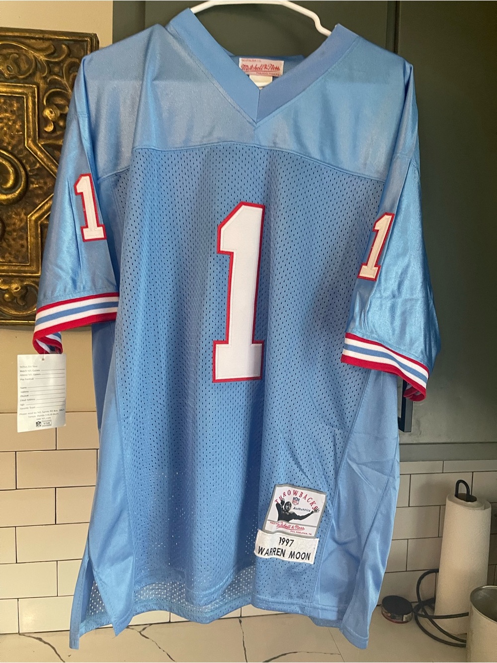 Men’s Vintage Warren Moon Oilers Jersey Size 48.